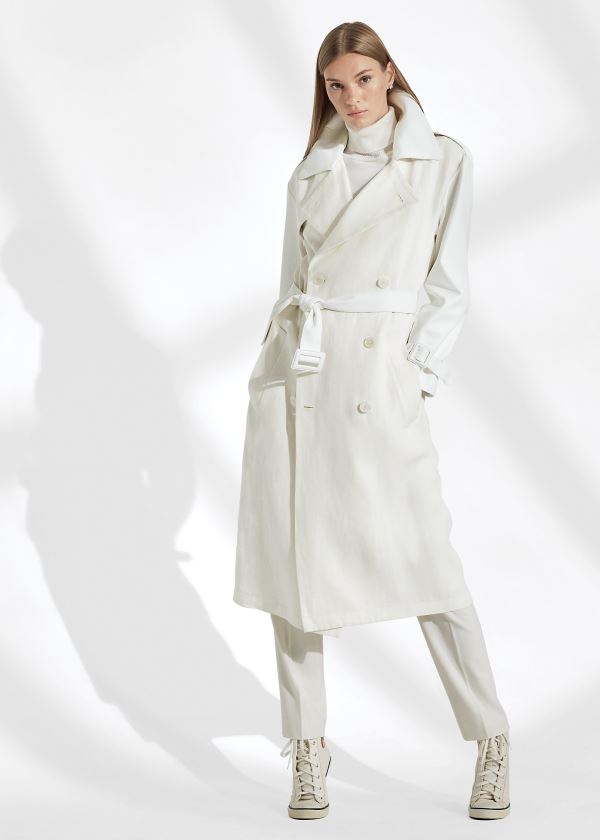 Women's Ralph Lauren Hays Leather-Trim Trench Coat | 137062BQP